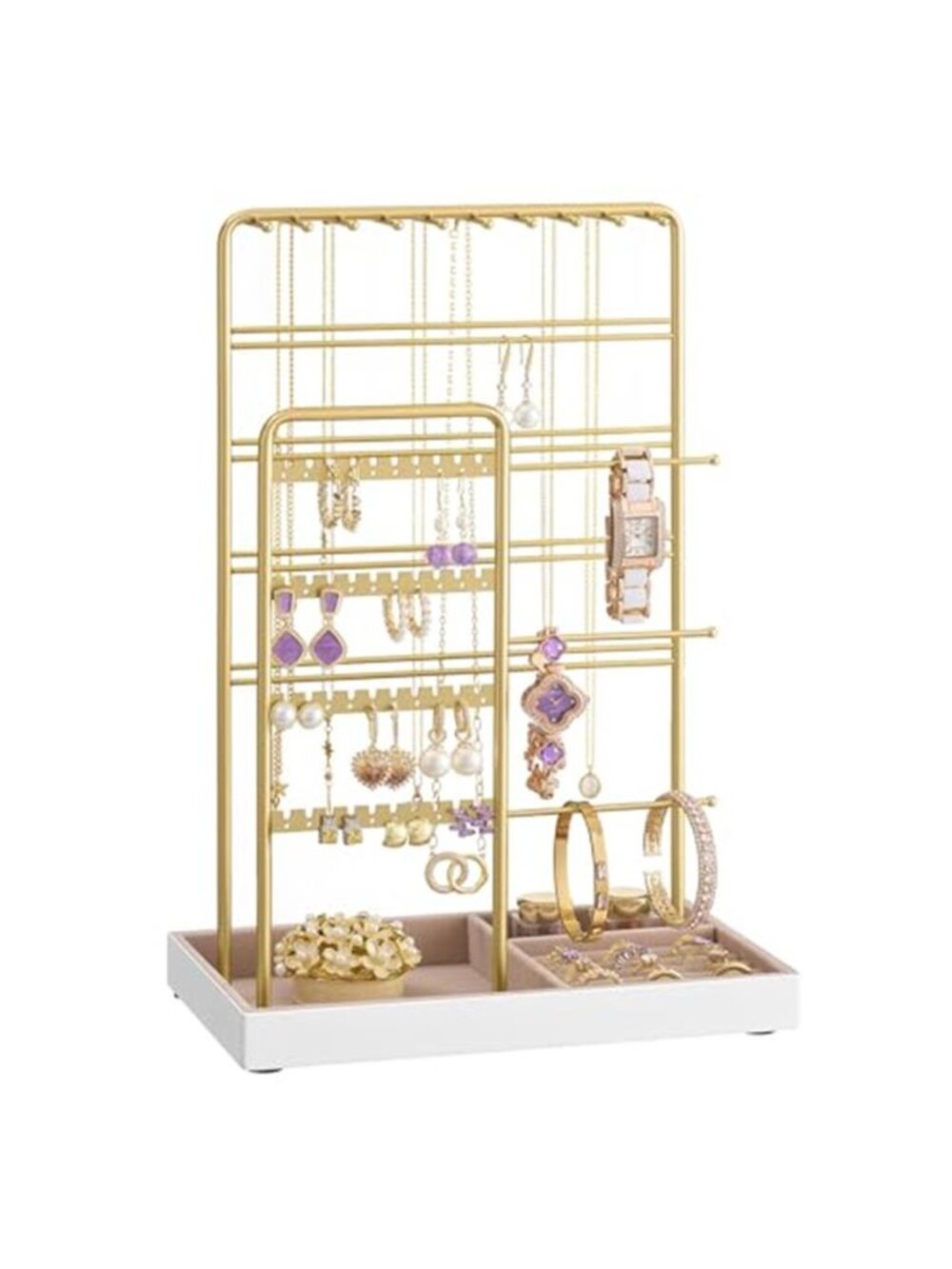 Necklace Holder, Jewelry Stand Holder Organizer,Jewelry Display with Metal Frame